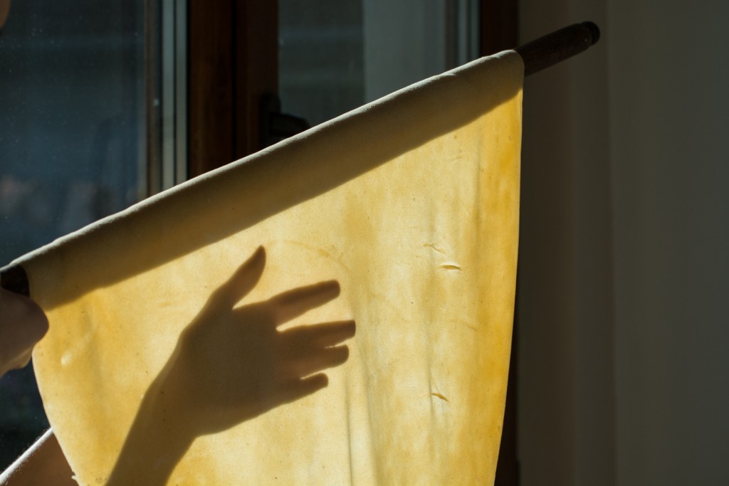 Thin tagliatelle dough