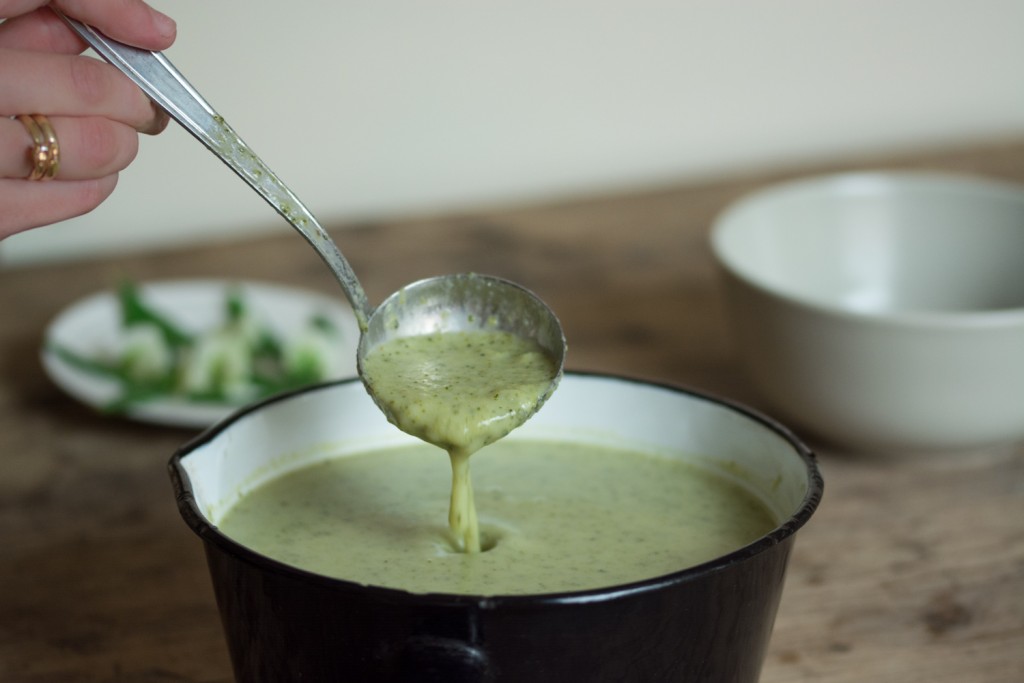 Pouring soup