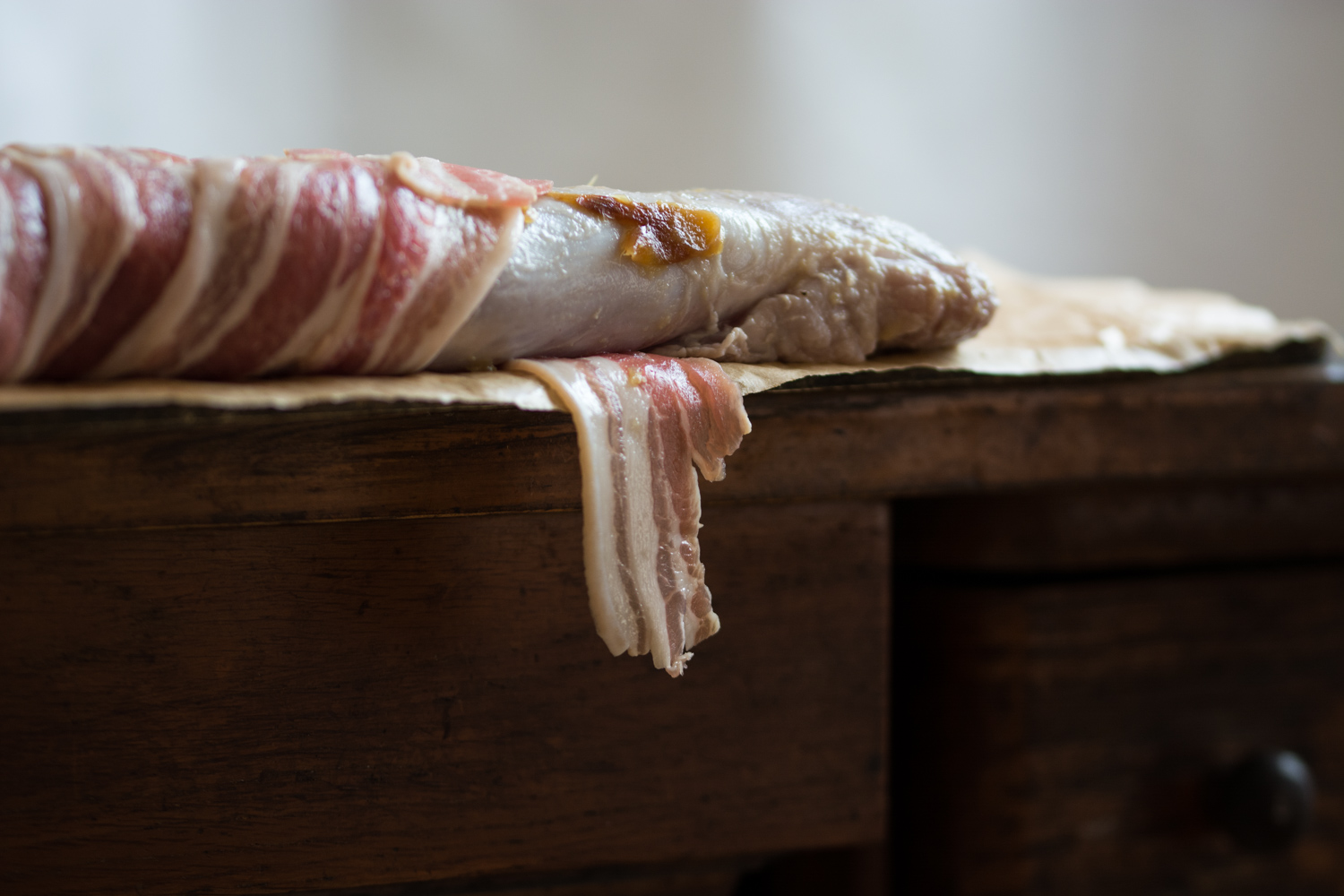 Bacon-wraped tenderloin