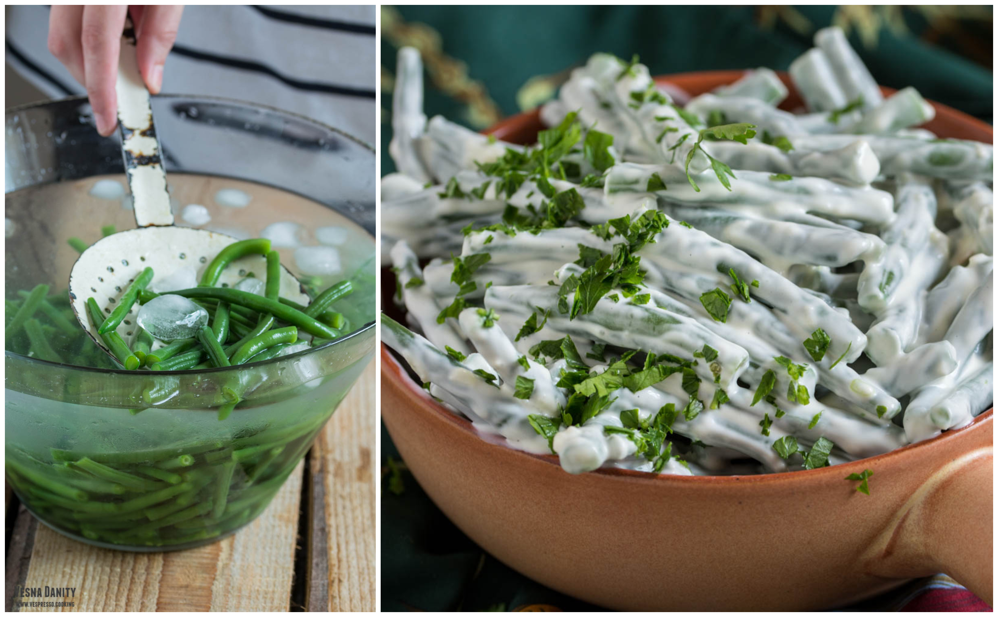 Salată de fasole verde cu usturoi