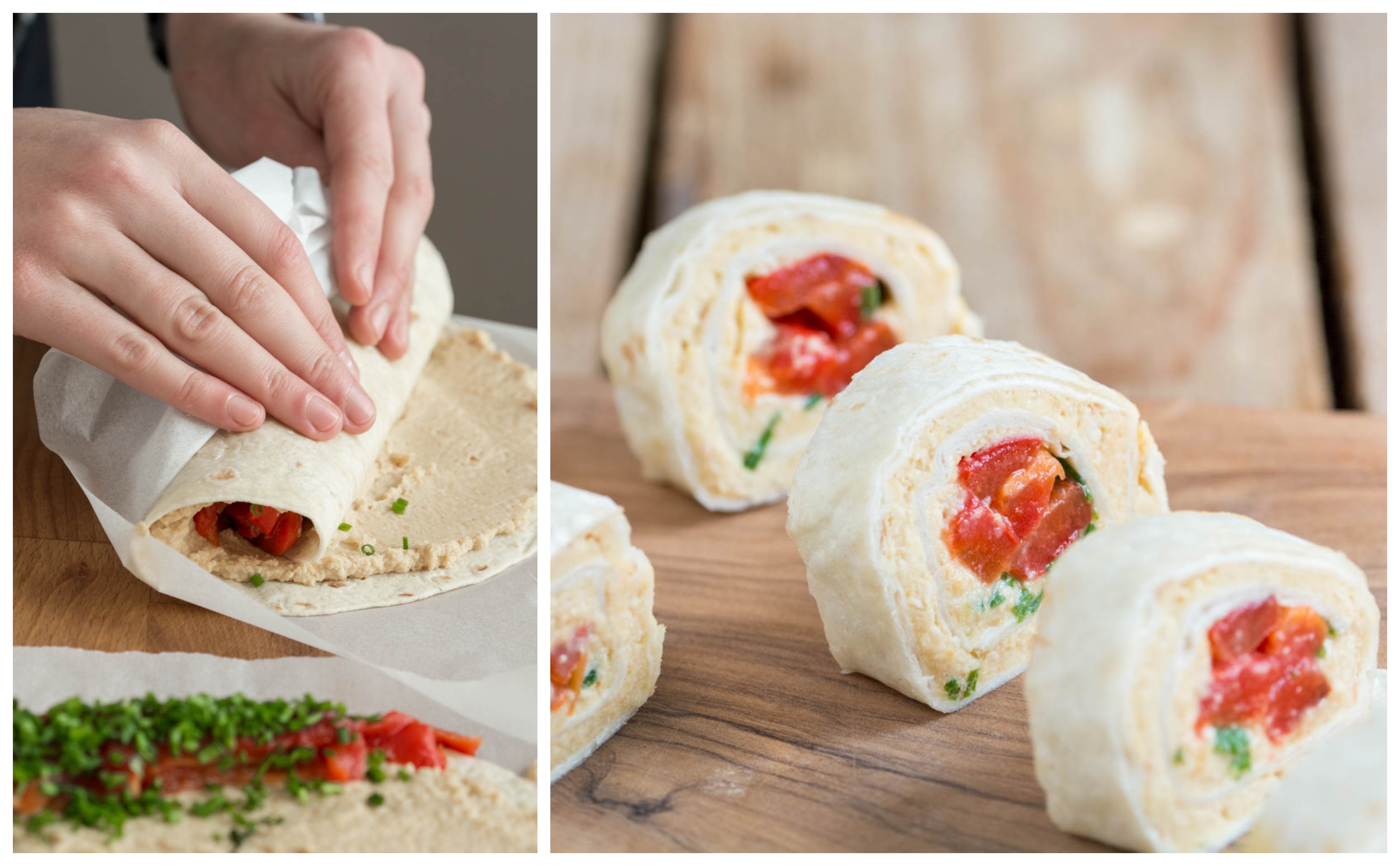 Hummus & Bell Pepper Tortilla Wrap (Vegan)