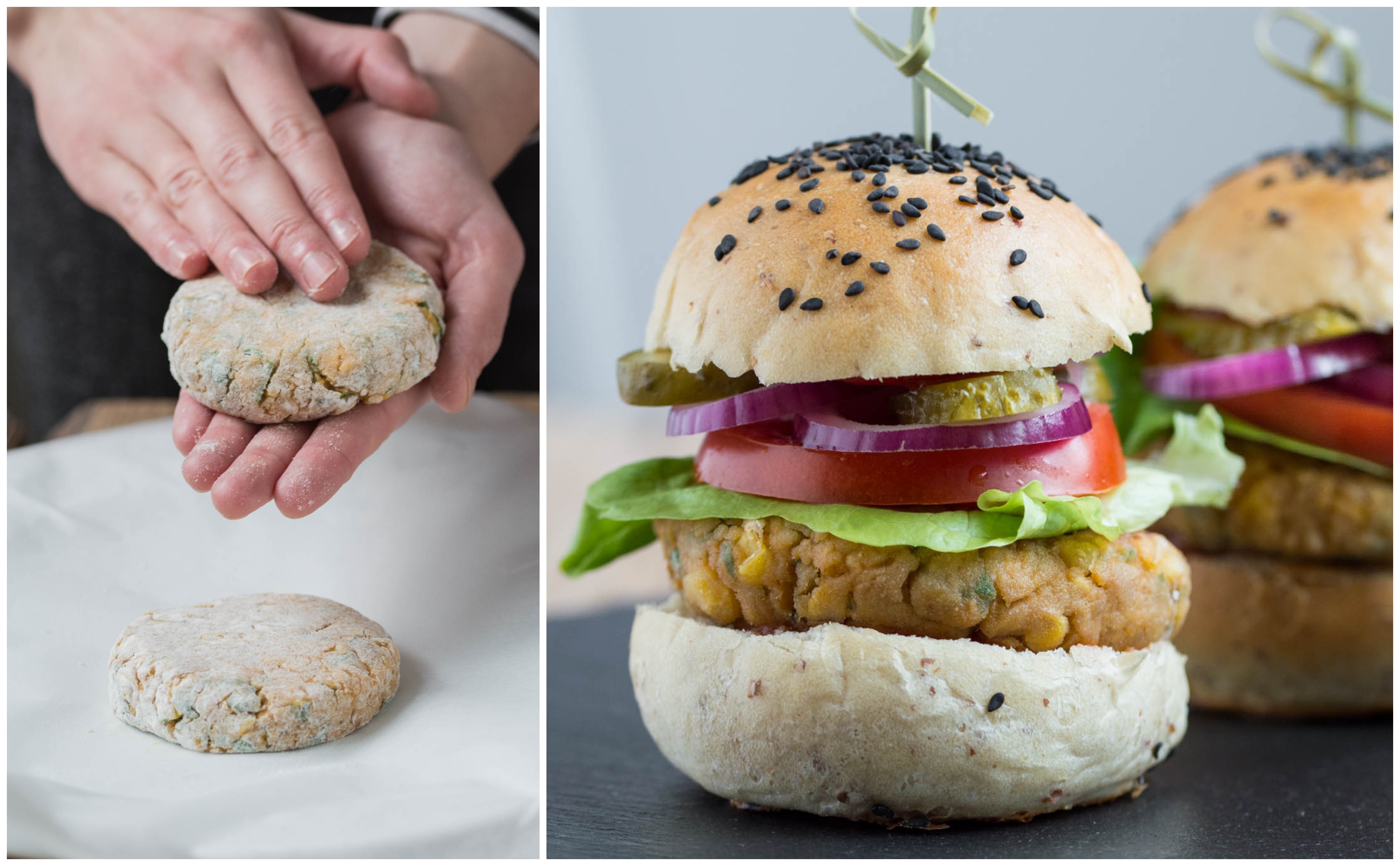 Chickpea & Corn Burger (Vegan)